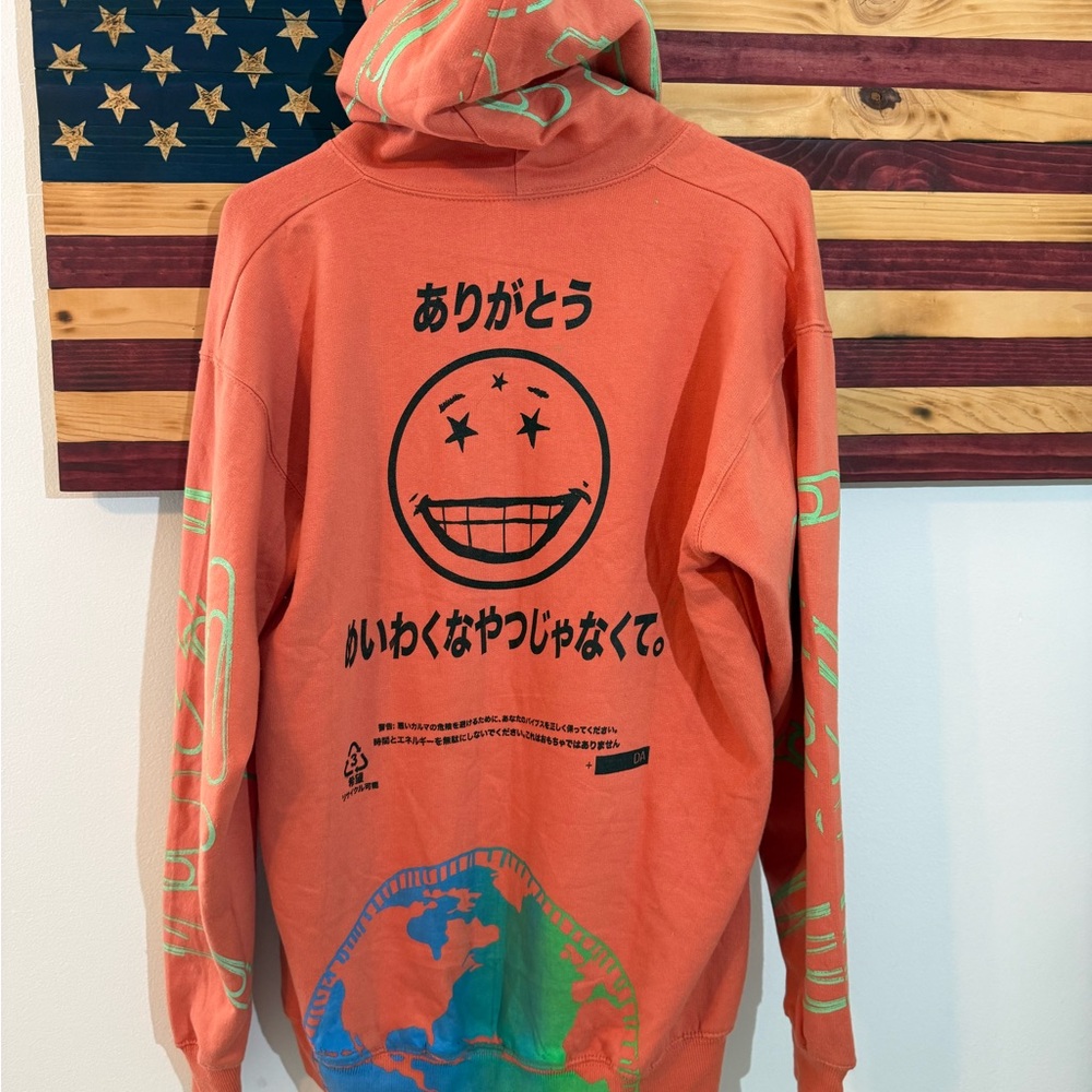 Snow Milk Men's Graphic Hoodie One of One, No More Like This 1 - Orange Size L - Picture 6 of 9